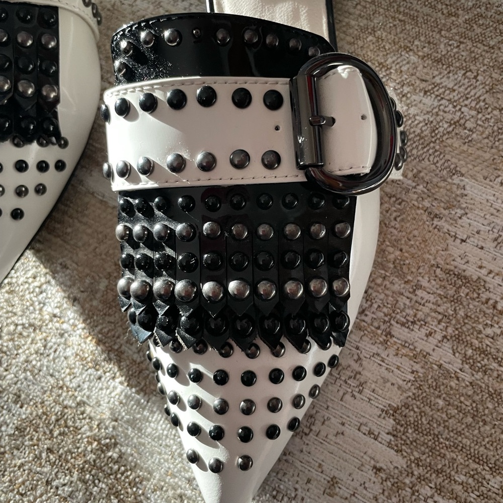 Jeffrey Campbell Black and White Studded Women's Shoes - Picture 4 of 5
